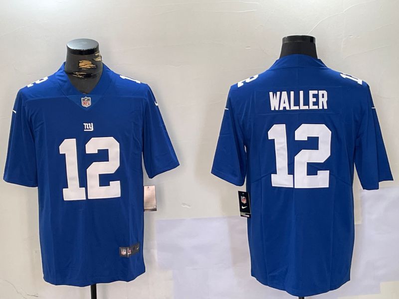 Men New York Giants #12 Waller Blue 2024 Nike Vapor Limited NFL Jersey style 2->new york giants->NFL Jersey